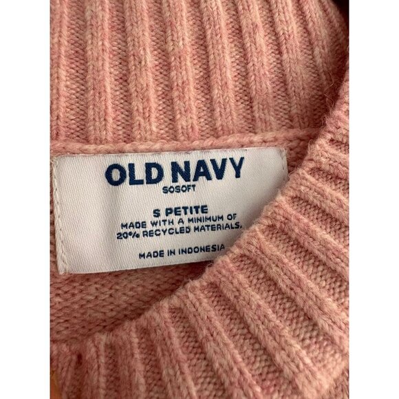 Old Navy SoSoft Pink Crewneck Sweater "Adore" Pullover Petite Small - Picture 4 of 6